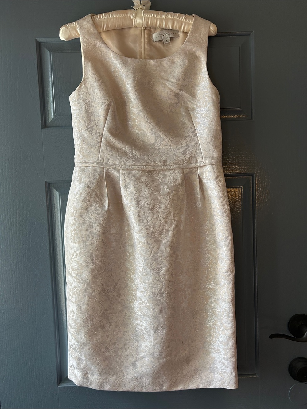 Elegant Tahari Cream Sleeveless Dress